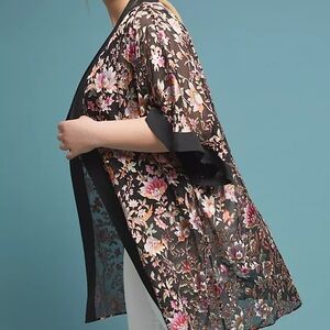 Maeve Black Floral Kimono